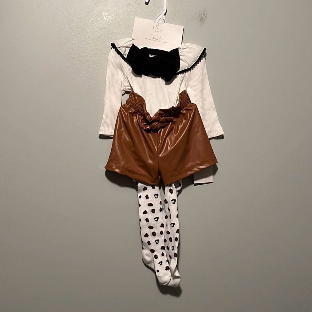Rachel Zoe RZ Baby Bodysuit Short Tight Headband Set 4-Piece Size 3-6 Months NWT
